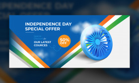 Indian Independence Day Offer Cover Banner  Background Template