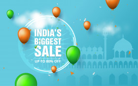Indian Independence Day Sale Background Banner Design