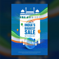 Indian Independence Day Sale Poster Design