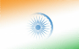 Indian National Flag Illustration with Halftone Effect