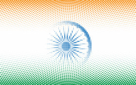 Indian National Flag Illustration with Halftone Effect