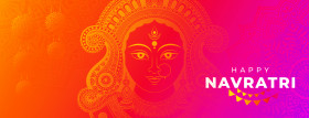 Indian Religious Festival Navratri Facebook Cover BannerTemplate