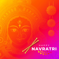 Indian Religious Festival Navratri Greeting Background Template