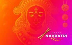 Indian Religious Festival Navratri Greeting Background Template