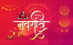 Indian Religious Festival Navratri Greeting Background Template