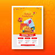 Makar Sankranti Festival Offer Poster Design template