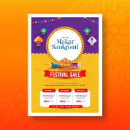 Makar Sankranti Festival Offer Poster Design template