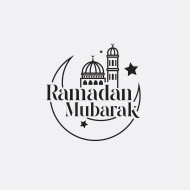 Ramadan Mubarak Text Typography Design Template