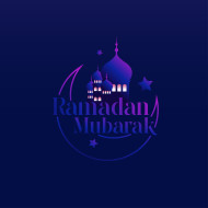 Ramadan Mubarak Text Typography Greeting Design Template
