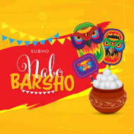 Shubho Noboborsho Wishes Greeting Background Template