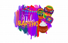 Shubho Noboborsho Wishes Sticker Background Template